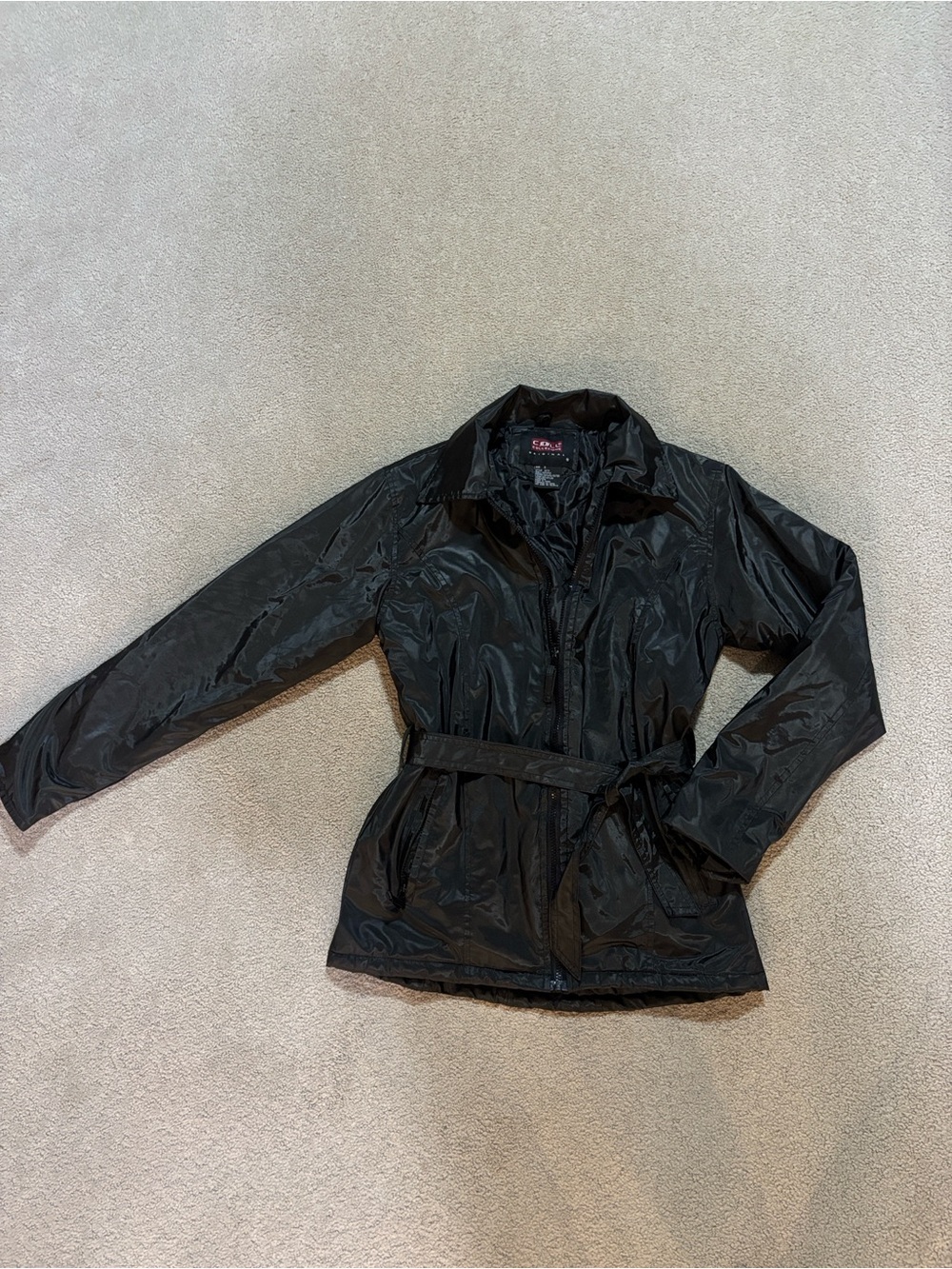 Women's Black Belted Trench Coat